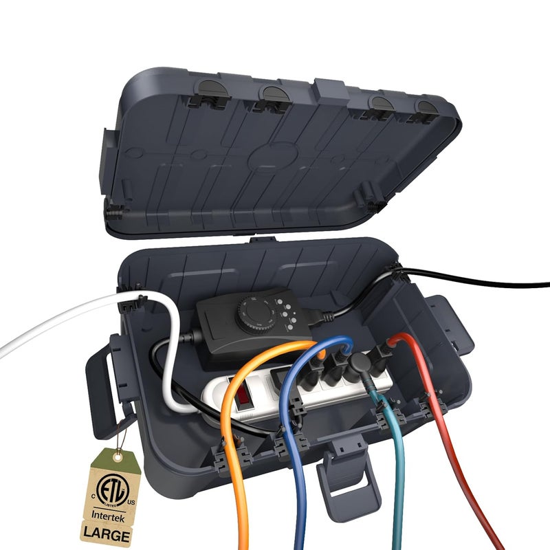 Flemoon IP54 Waterproof Box with Large Capacity Outdoor Weatherproof Box, Gray - Image 1